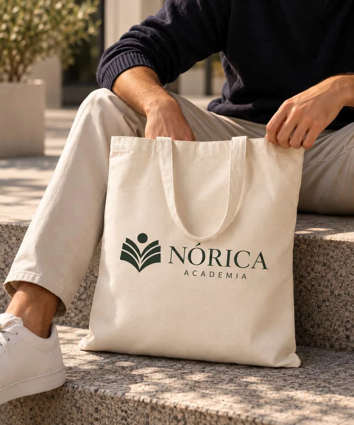 Bolsas de tela beige personalizadas - Vista 3