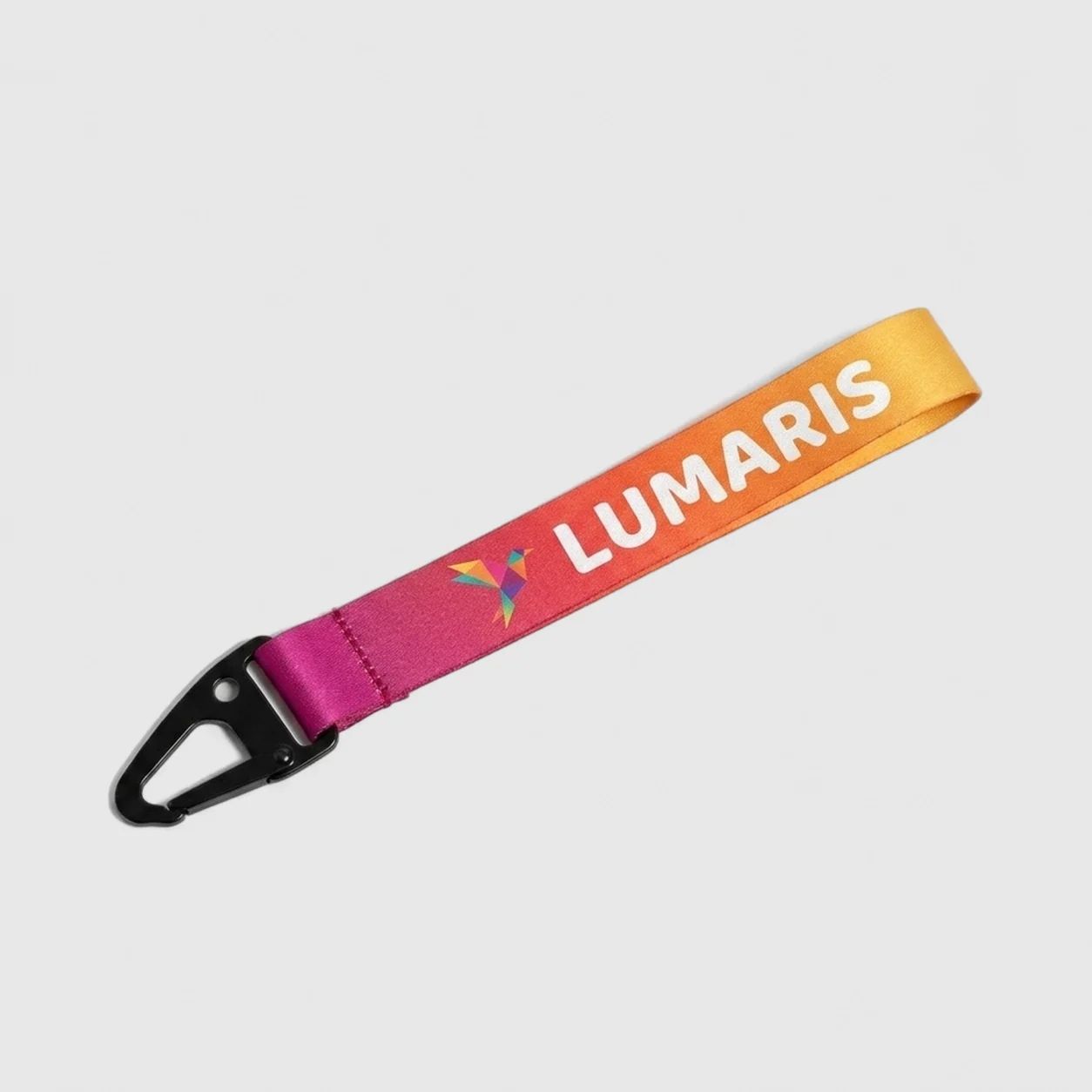 Llaveros personalizados con mosquetón pico de águila y cinta sublimada a todo color - Wyapromo