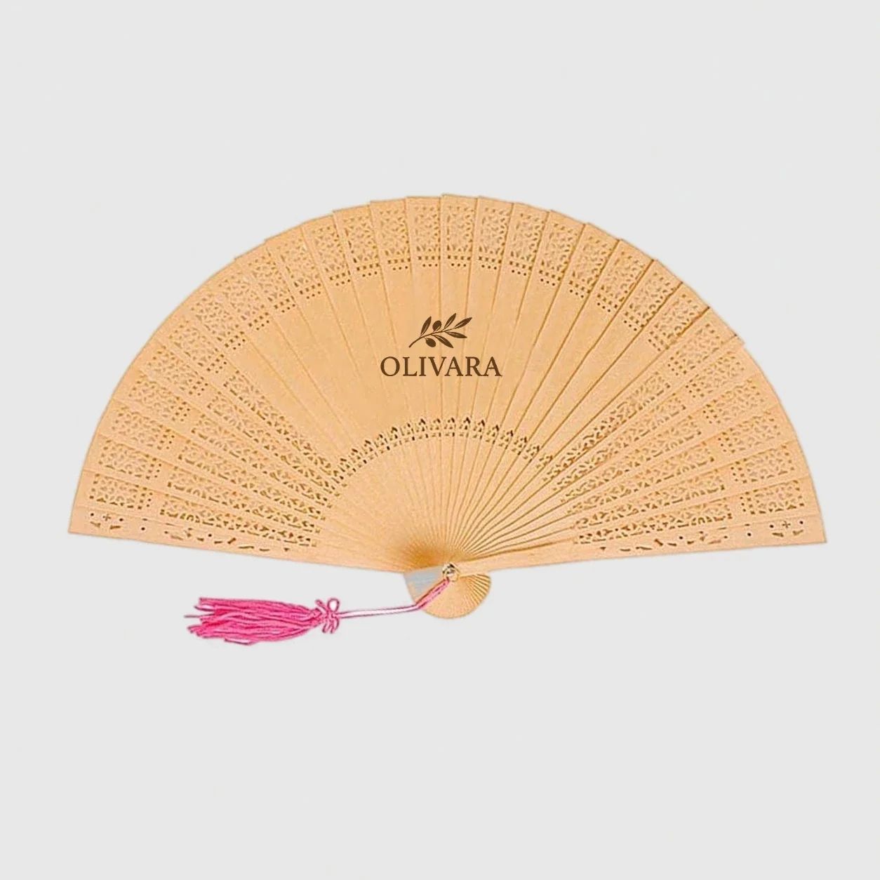 Abanicos de madera personalizados con logo de empresa - Wyapromo