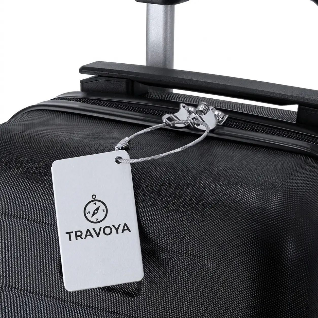Identificadores de maleta personalizados de aluminio con avión - Vista 2