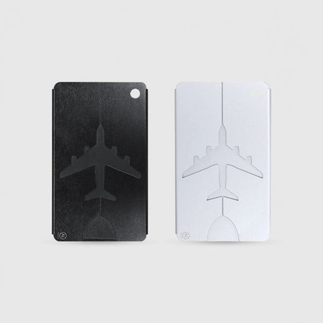 Identificadores de maleta personalizados de aluminio con avión - Vista 3