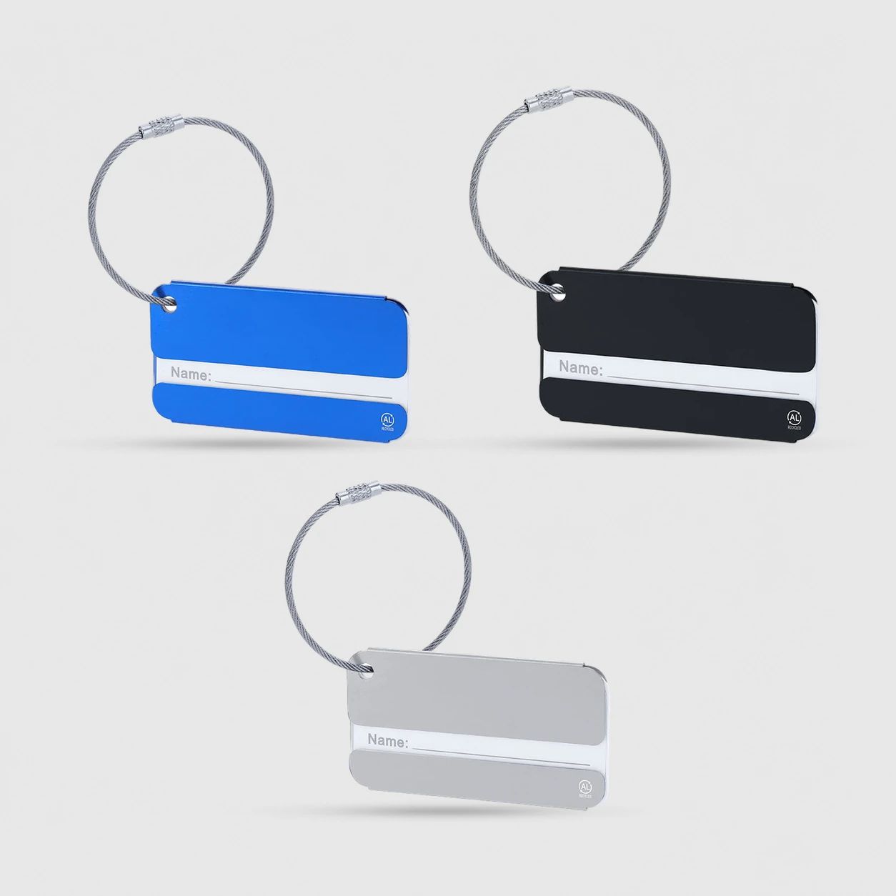 Identificadores de maleta personalizados de aluminio reciclado - Vista 3